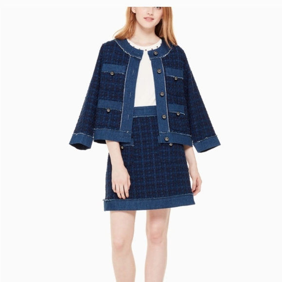 kate spade Jackets & Blazers - Kate Spade Tweed Denim Suit